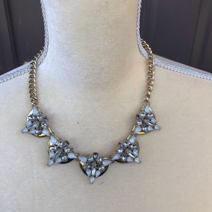 Women’s Gold Necklace W/ White Stones